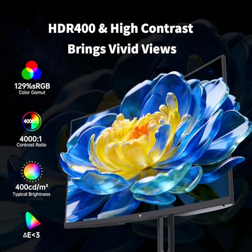 KTC 27 Inch Curved Gaming Monitor, 1440P QHD 144Hz PC Monitor, 1500R Computer Display Adaptive Sync, HDR400, 4000:1 Contrast, Eye Care, DP HDMI Port, VESA Wall Mountable, H27S5C - Image 4