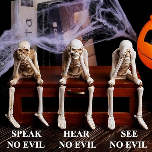 3 Figuras Decorativas de Calaveras en Resina para Halloween miniatura 5