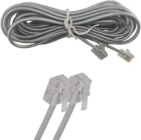 Fio Telefonico RJ11 Cabo 3 Metros Telefone Fixo Fax Extensao Resistente