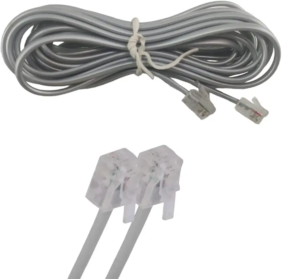 Fio Telefonico RJ11 Cabo 3 Metros Telefone Fixo Fax Extensao Resistente