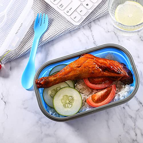 Lunchbox, draagbare opvouwbare opslagcontainer van 800 ml voor buiten voor picknick voor op reis(blauw) - Image 7