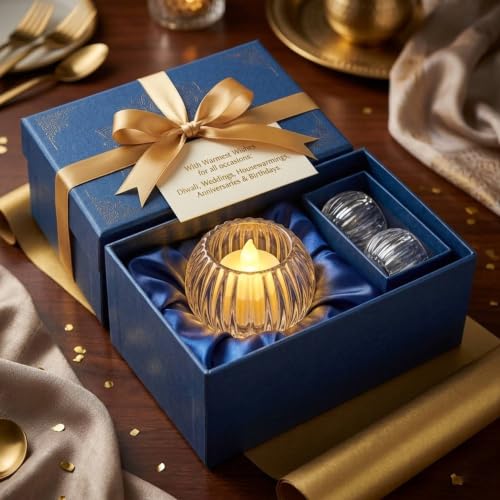 Image of CAVY LED Tealight Candles Flameless & Smokeless Decorative Candles Tealight with Ripped Crystal Design Battery Operated Flickering Candle for Diwali Decoration,Wedding,Birthday,Home Decor (Set of 24)