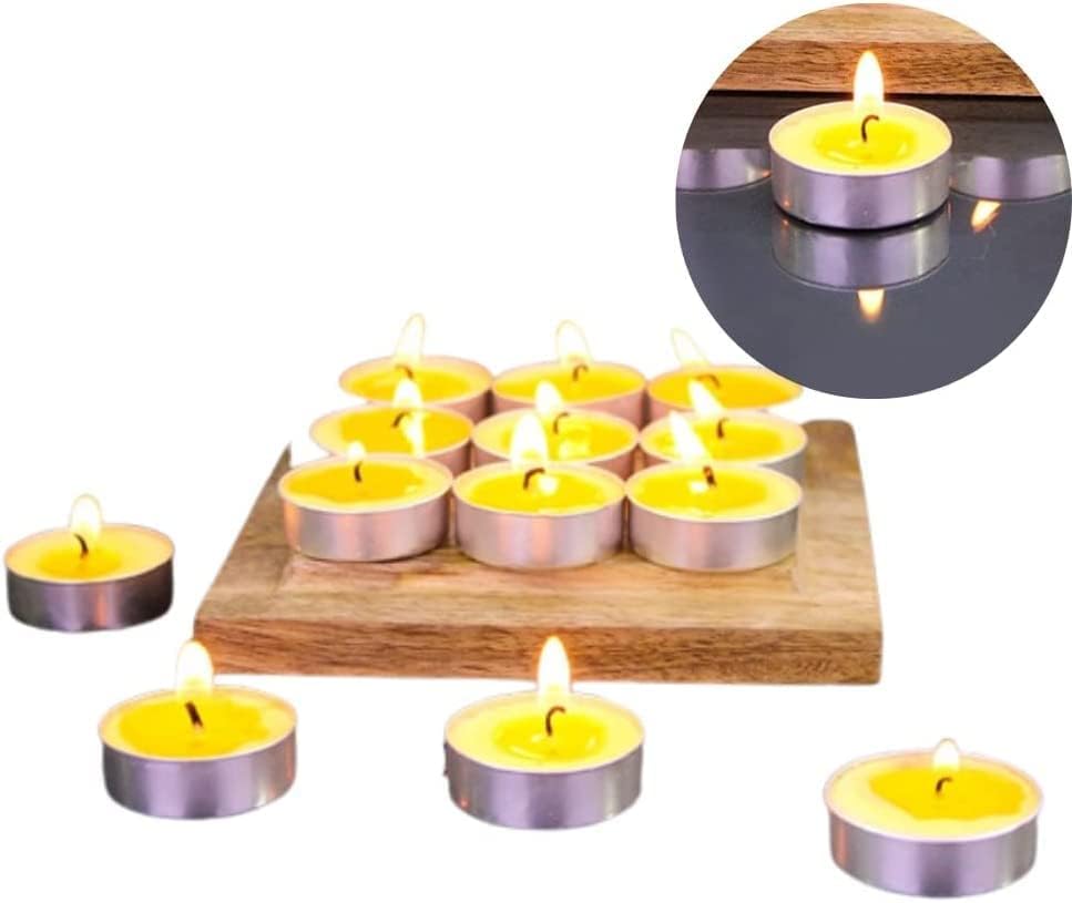 AINN - Citronella Maxi Tea Light Candles Decorative and Mosquito, Insect and Bug Repellent Candle - Natural Fresh Scent with 10 Hour Burn Time, Indoor/Outdoor
