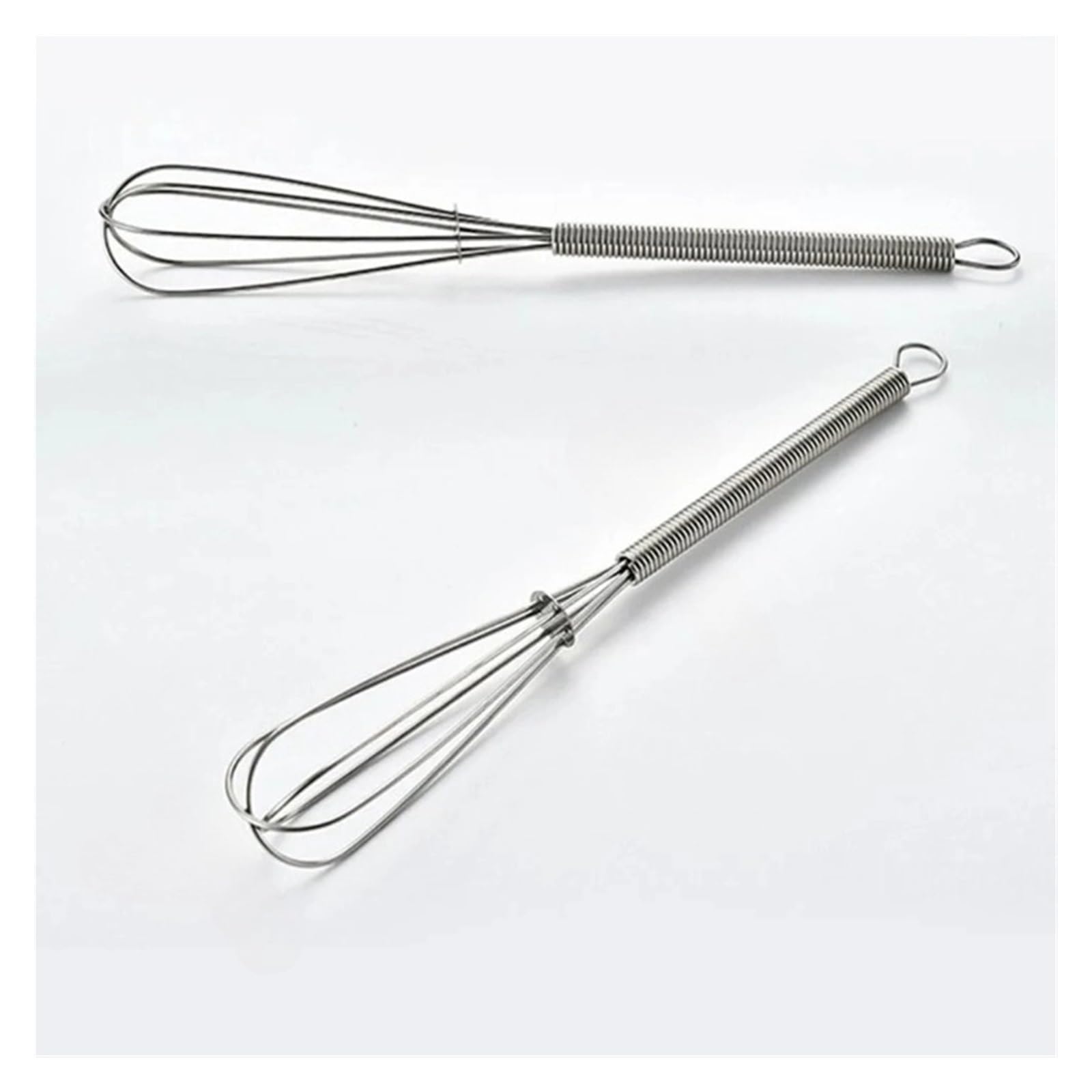 2 Pezzi Frusta Lunga 18 cm, 304 Acciaio Inossidabile Manuale for Uso Domestico Piccolo Bastone di miscelazione, Manico a Molla Frusta for Uova, Panna montata