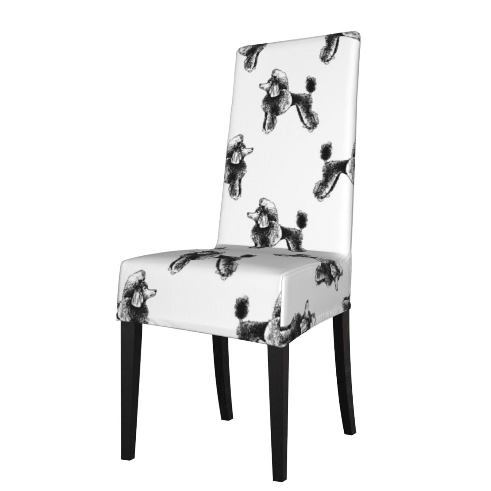 Lkymoh As Picture Hand Drawn Poodles, Chair Covers Stretch Chair Slipcovers For Dining Room, For Party Pet Protection Universal Fit Soft Polyester