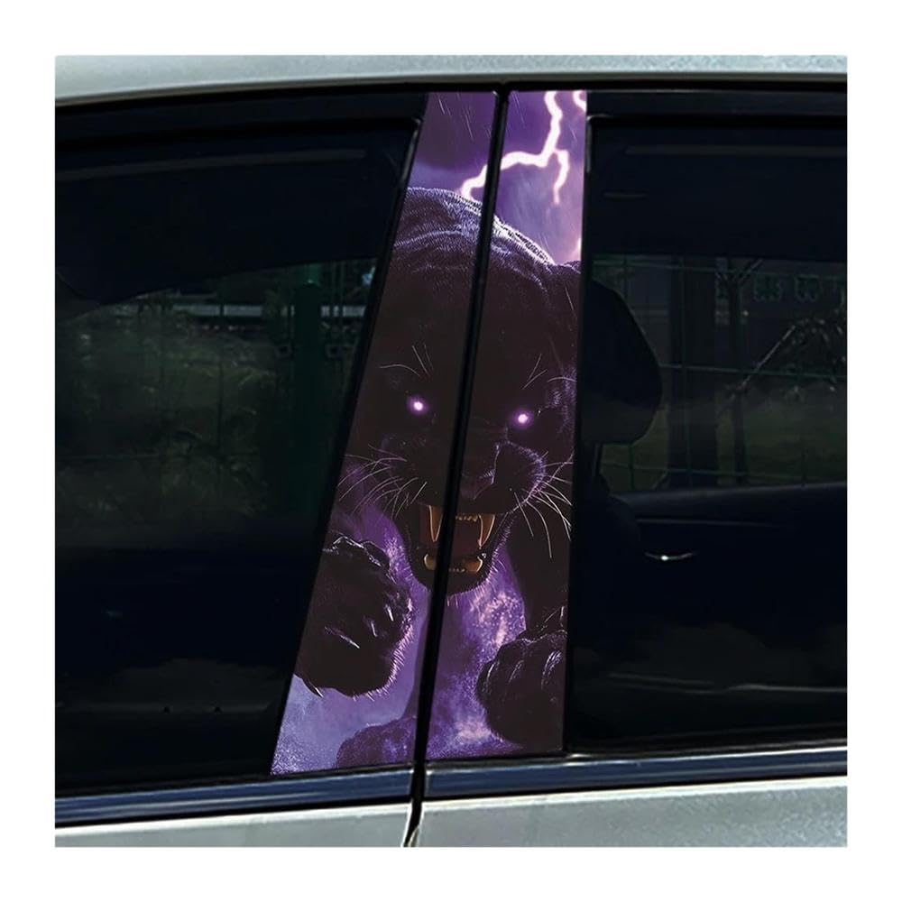Body Parts 2PCS Leopard Auto B-Pillar Stickers Car Center Column Decoration Cover Scratches Waterproof Decals(Type A)