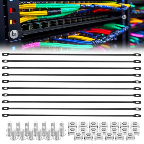 Organizador de cables de rack 19 con 10 barras horizontales Zonon