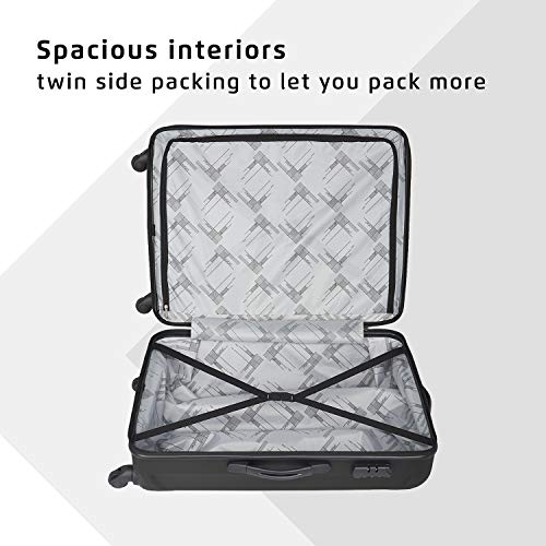 Image of Safari Thorium Sharp Anti-Scratch Combo Set of 2 Black Small, Medium Check-in 4 Wheel Hard Suitcase