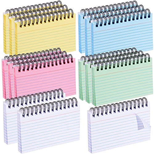 Tarjetas de memoria en espiral multicolores para evitar el desorden al estudiar
