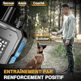 ABBIDOT Collier de Dressage pour Chien - 3500m, Modes Personnalisés, Collier Anti Aboiement Rechargeable et étanche avec Télécommande, Collier Electrique pour Petits et Gros Chiens