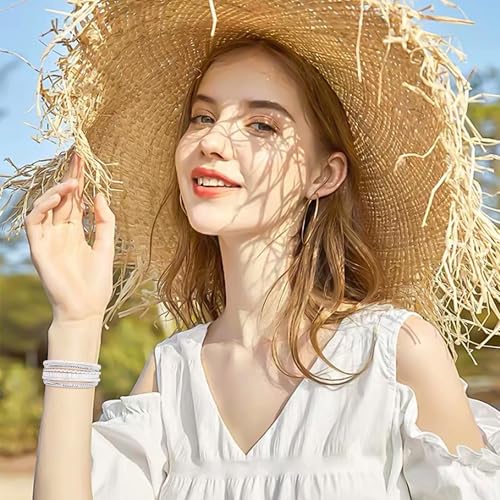 VIBILIA Handmade Boho Leather Wrap Bracelets for Women - Trendy Multi-Layered Jewelry with Durable Clasp - Chic White Design - Image 6