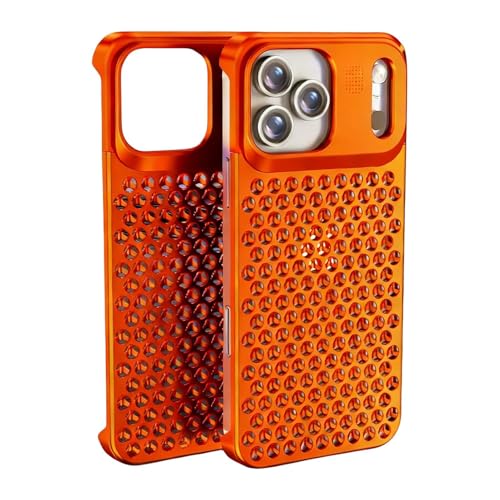 A~t[XP[X iPhone 17 Pro / 17 Pro Max pAyʃ^op[EMt[ځAXŃ~j}ȃfUCAϏՌEϏیJo[(Orange,17 Pro Max)