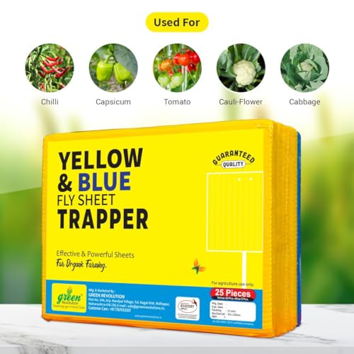 Image of ECO Sticky Trap /Insect Trap /for Garden & Farm to Control Whitefly, Thrips, Aphids, Jassids Pack of 1.