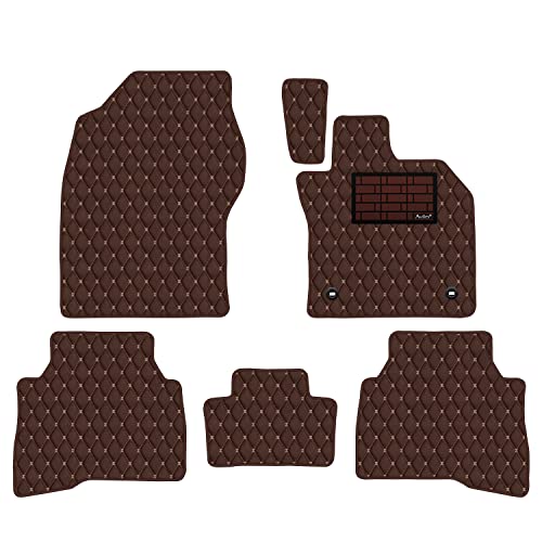 【次世代レザーマット】Aviles 新型 プリウス 60系 フロアマット(01:ハイブリッド, 02:ライチ柄 × 焦げ茶)