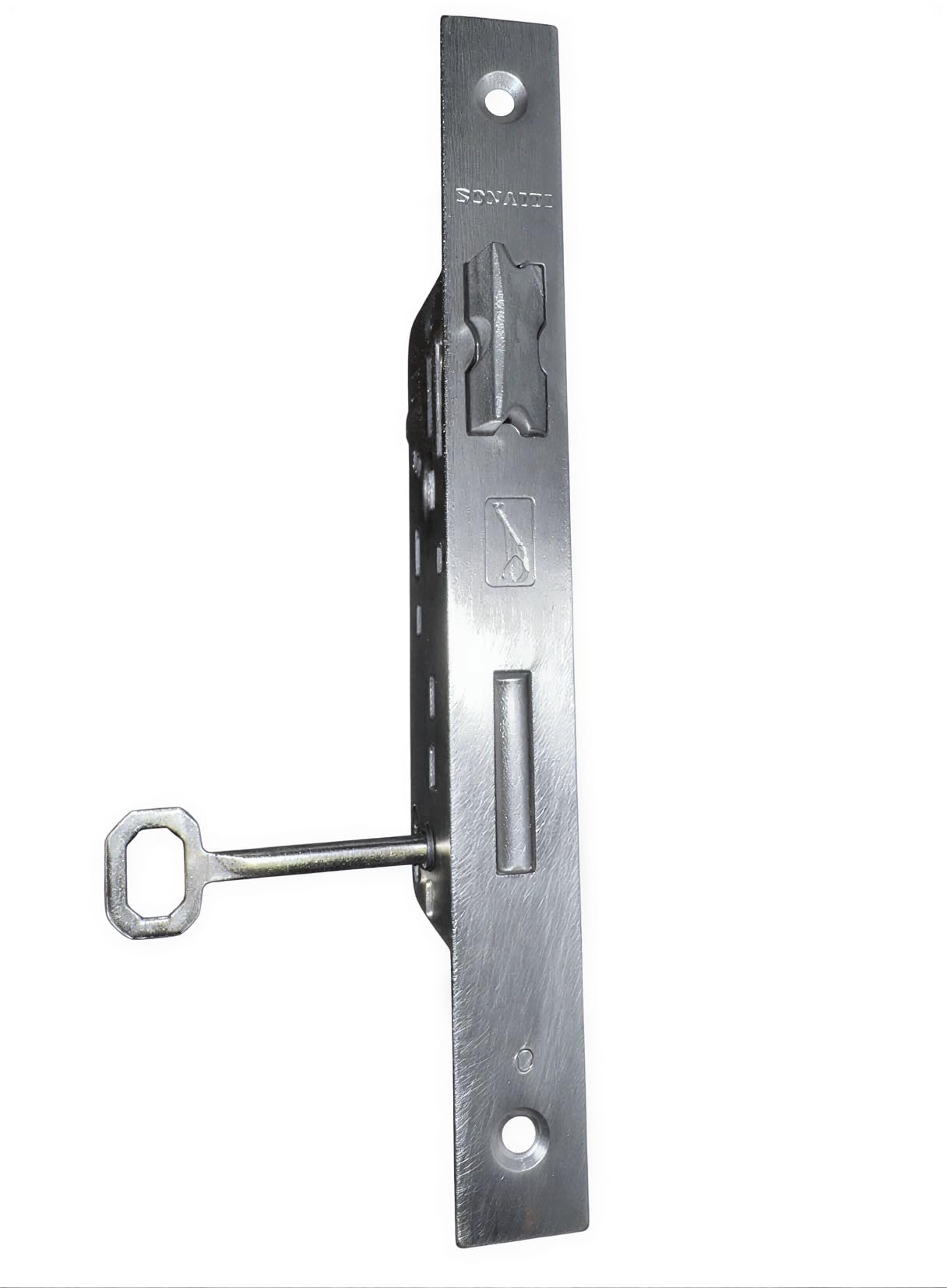 Serratura Bonaiti Giraffa da Infilare per Porta in Legno Entrata 50mm – Bordo Quadro Zincato, Resistente e Facile da Installare