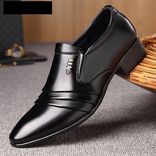 Dress Shoes for Men Men's PU Leather Business Dress Loafers Breathable Pointy Oxford Formal Wedding Shoes4