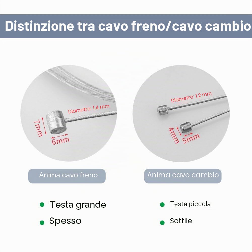 20 Pezzi Cavi Freno Bici Cavi Cambio, 10 Pz Filo Freno Bicicletta da 1,75 m, 10 Pz Cavo del Cambio da 2 m, Cavo del Freno Della Bicicletta di Ricambio, per Mountain Bike, City Bike