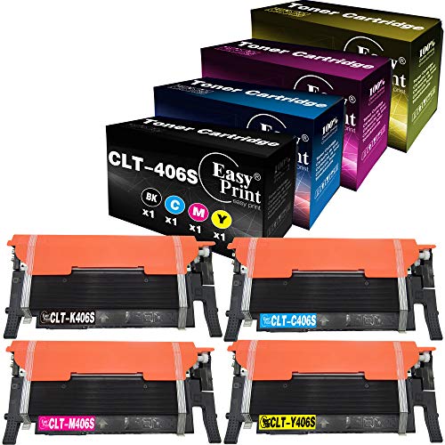 EasyPrint Compatible Toner Cartridge Replacement for 406S CLT-406S Used for CLP-365W CLP-367W CLX-3305FW CLX-3307FW CLX-3306W CLX-3306FN CLX-3306FW, (4-Pack, Black, Cyan, Magenta, Yellow)