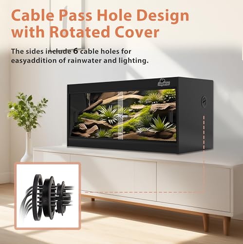 Image of 50 Gallon PVC Reptile Enclosure, RepWild 36 inchx18 inchx18 inch Terrarium /Tank with Heavy-Duty Screen Top, Glass Sliding Doors & Lock for Bearded Dragons, Ball Python, Geckos, Lizards
