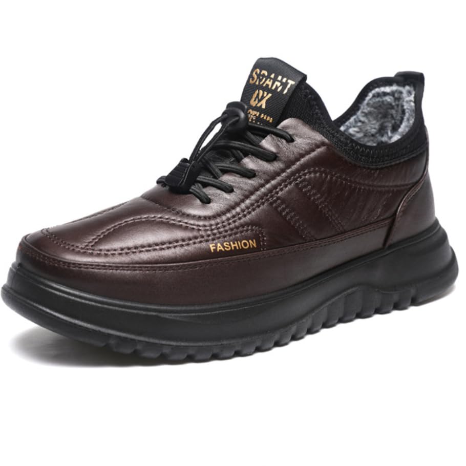 Qacksv Mens Winter Boots Snow Shoes Casual Lightweight Waterproof Snow Boots Anti-Slip Fur Lined Trekking Backpacking Hiking Boots Hiking Boots Comfortable Outdoor (8,brown)