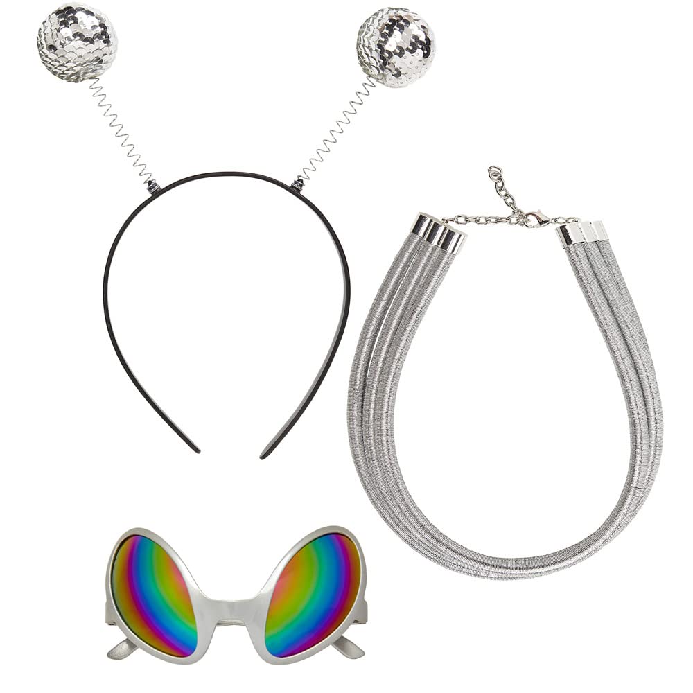 W WIDMANN MILANO Party Fashion 68598 - zestaw owiewek Alien, antena, okulary, łańcuszek, kosmos, kosmici, kosmita, karnawał, impreza tematyczna
