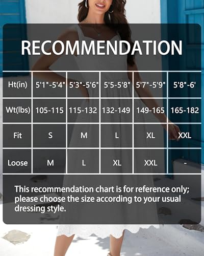 Image of Women Hollow Out Eyelet Dress 2025 V Neck Tank Sleeveless Midi Dress A Line Cute Casual Beach Vacation Dresses
