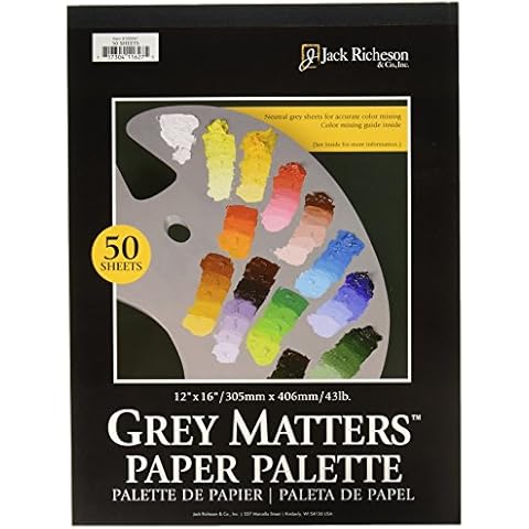 Jack Richeson Grey Matters Paper Palette, 12 by 16-Inch, 50 Sheets - JACK-100281 Cover