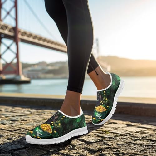 St. Patrick's Day Women's Walking Shoes Low Slip On Sneakers Casual Mesh Sneakers for Women Comfortable Flats Breathable Soft Insole Shoes 6