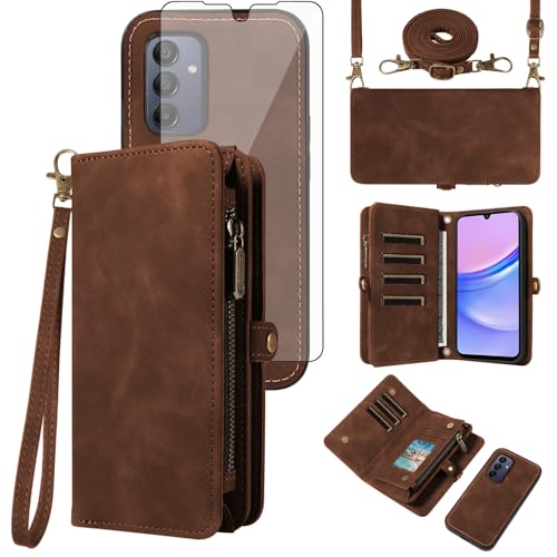 Coque Samsung Galaxy A15 5G anti-perte avec porte-cartes et vitre de protection