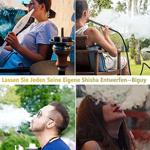 Biguy Mini Shisha Set Komplett, Hookah Rauchsäule Aus Epoxidharz,Edle Wasserpfeife 50 cm mit Stecksystem und Premium… – Bild 8
