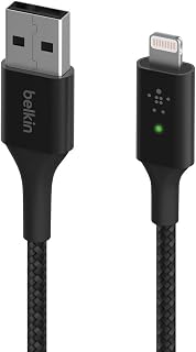 Belkin Smart LED Charging Cable USB to Lightning 4ft/1.2m (See Your Charging Status at a Glance) for iPhone, AirPods and i Price In India
