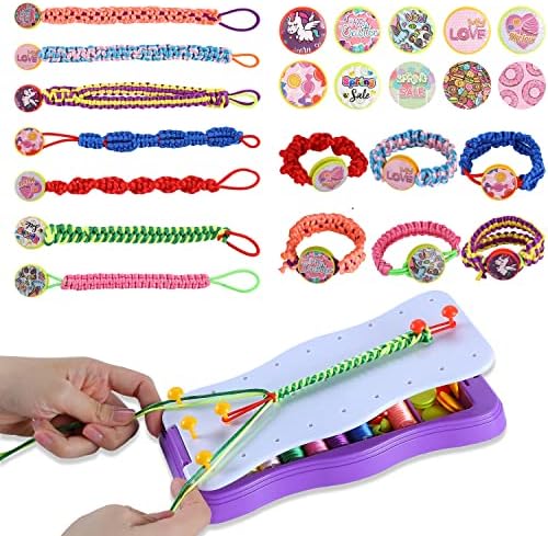 Friendship Bracelets Making Kit for Girls - DIY Arts and Crafts String Maker Tool Toys for 7 8 9 10 11 12 Year Old Girls Birthday Gifts, Handmade Jewelry Making Kit for Travel Activities Supplies