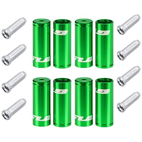 Forest Byke Company Jagwire Ferrule Housing Kit - 4mm 5mm and Cable Ends Included - Bicycle Brake and Shifter Ferrule Kit (9 Color Options) (Green) Cover
