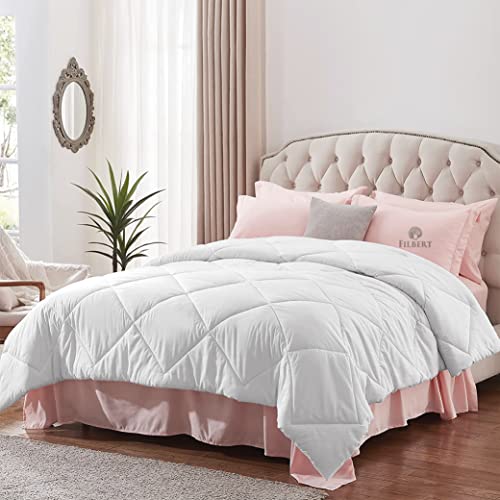 Image of Filbert - Winter Comforter Double Bed 300 GSM Microfiber Double Bed Blanket for Winter Soft & Cozy Diamond Stitch Quilt (90 inch x 100 inch Inches /228cm x 254cm) - Comforter Double Bed|White