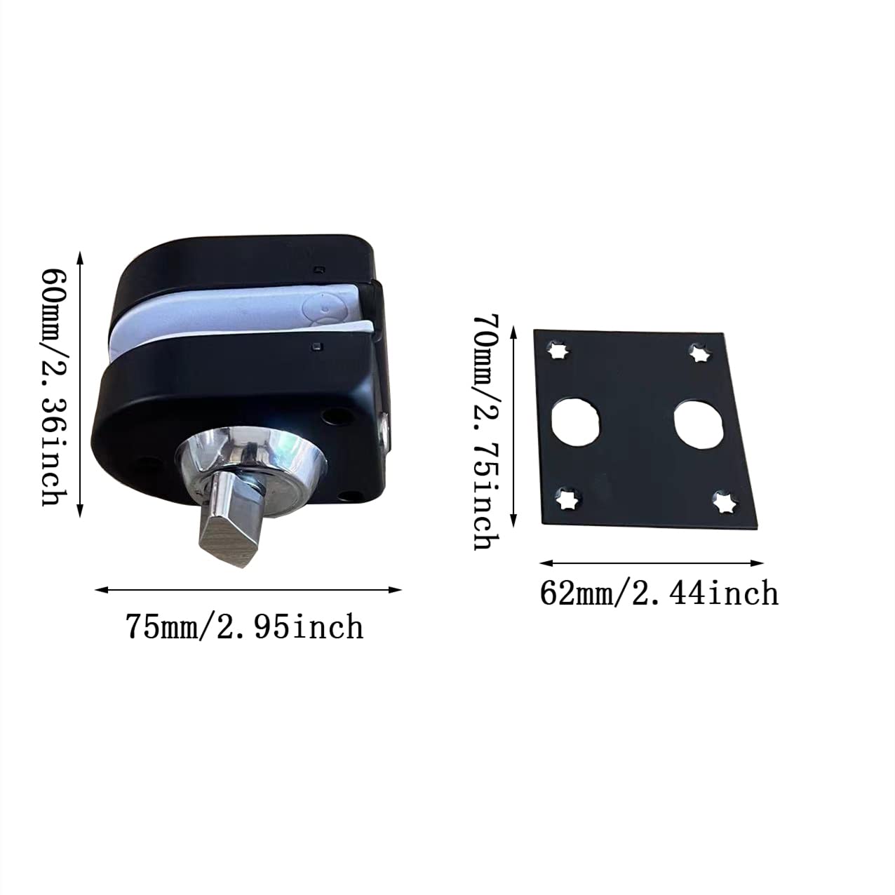 Ranbo Frameless Double-Sided Glass Door Lock, Floor Bolt Lock,No-Drill,304 Stainless Steel - Image 3