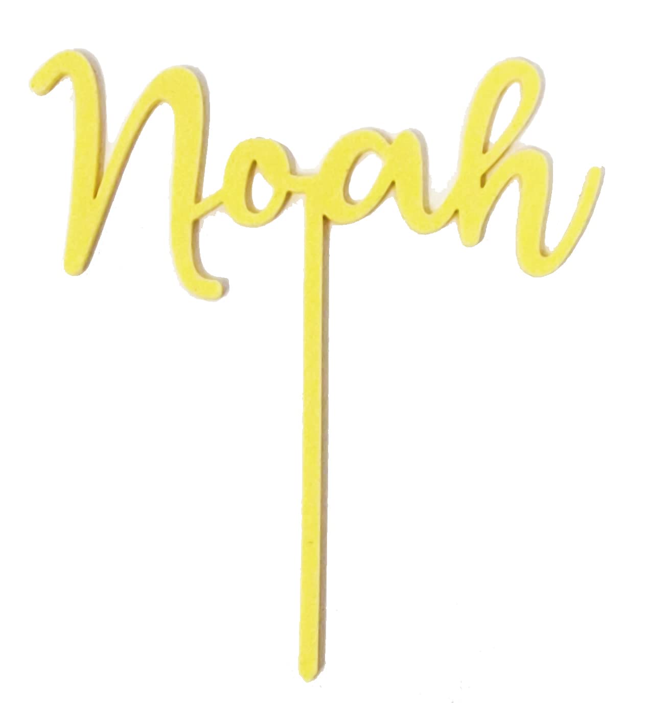 Personalisierter Cake Topper aus Acryl mit Wunschname (Pastell Gelb)