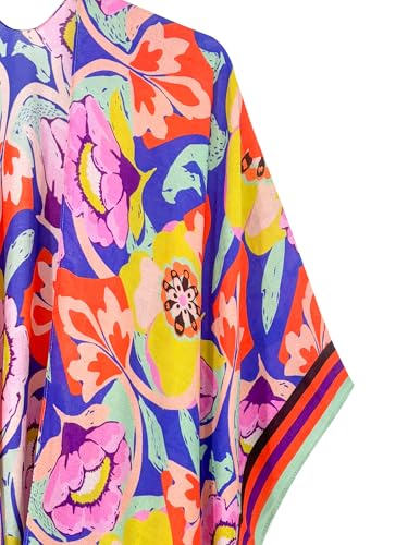 Image of Breezy Lane Women's Kimono Cardigan Summer Swimsuit Coverups Beach Cover Up with Floral Print for Vacation