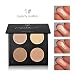 Indexu 4 Colors Highlighter Bronzer Powder Contour Palette Makeup Palette Concealer Powder 01#(pearl-lustre)