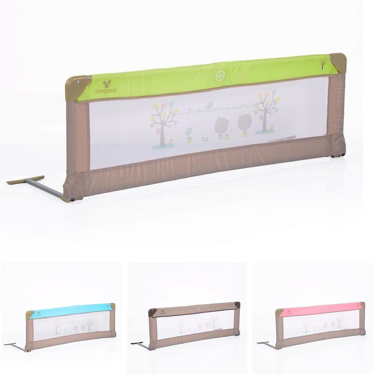 Protector de cama canguro, protector de cama 130 x 43,5 cm para en casa y en el camino, colores:verde