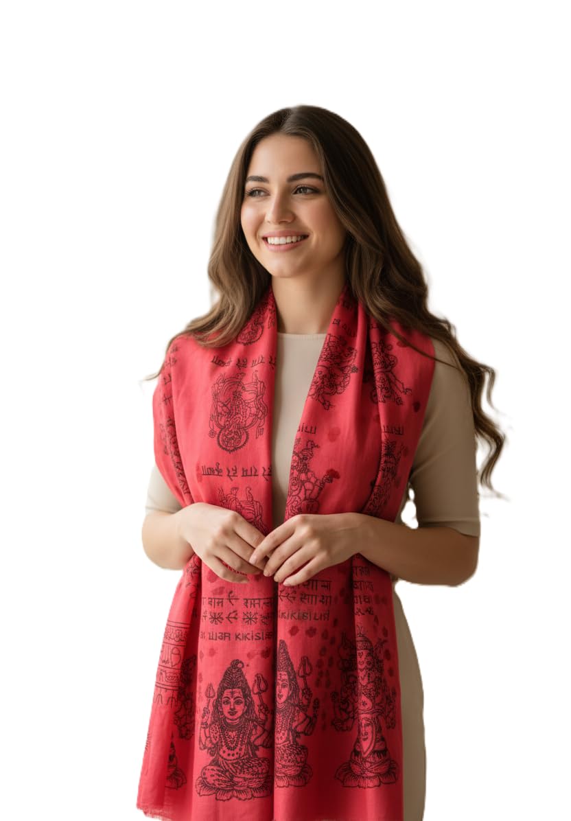 Hot Pink Ganesh Print Rayon Sarong | Hand Screen Print | 200×103 cm-image-31
