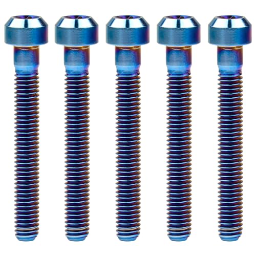 Image of Titanium Torx Square Head M6 x 10 15 20 25 30 35 40 45 50 60 65 70 80mm Screw Pack of 5 (Burn Blue, M6x45mm)