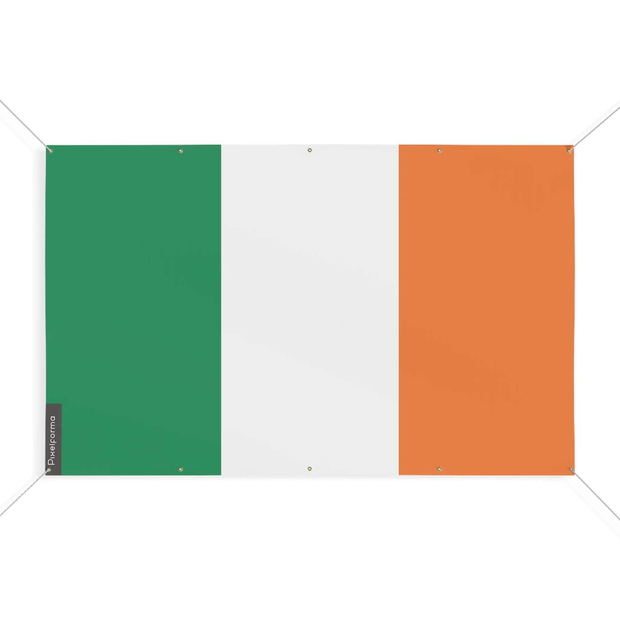 Drapeau Irlande 10 oeillets taille S 100x150 pavillon vert blanc orange