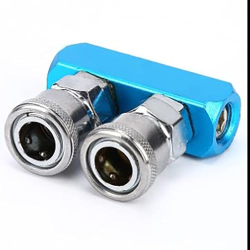 Air Hose Splitter, 1/4 in NPT Quick Connect Air Hose Splitter Coupler Air Compressor Splitter(Straight 2 Way)