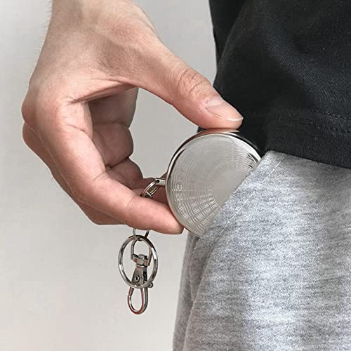 Image of 2PCS Circular Ashtray Portable Car Ashtray, Mini Size Pocket Ashtrays with Lid Smell Proof, Stainless Steel Travel Ashtrays with Keychain