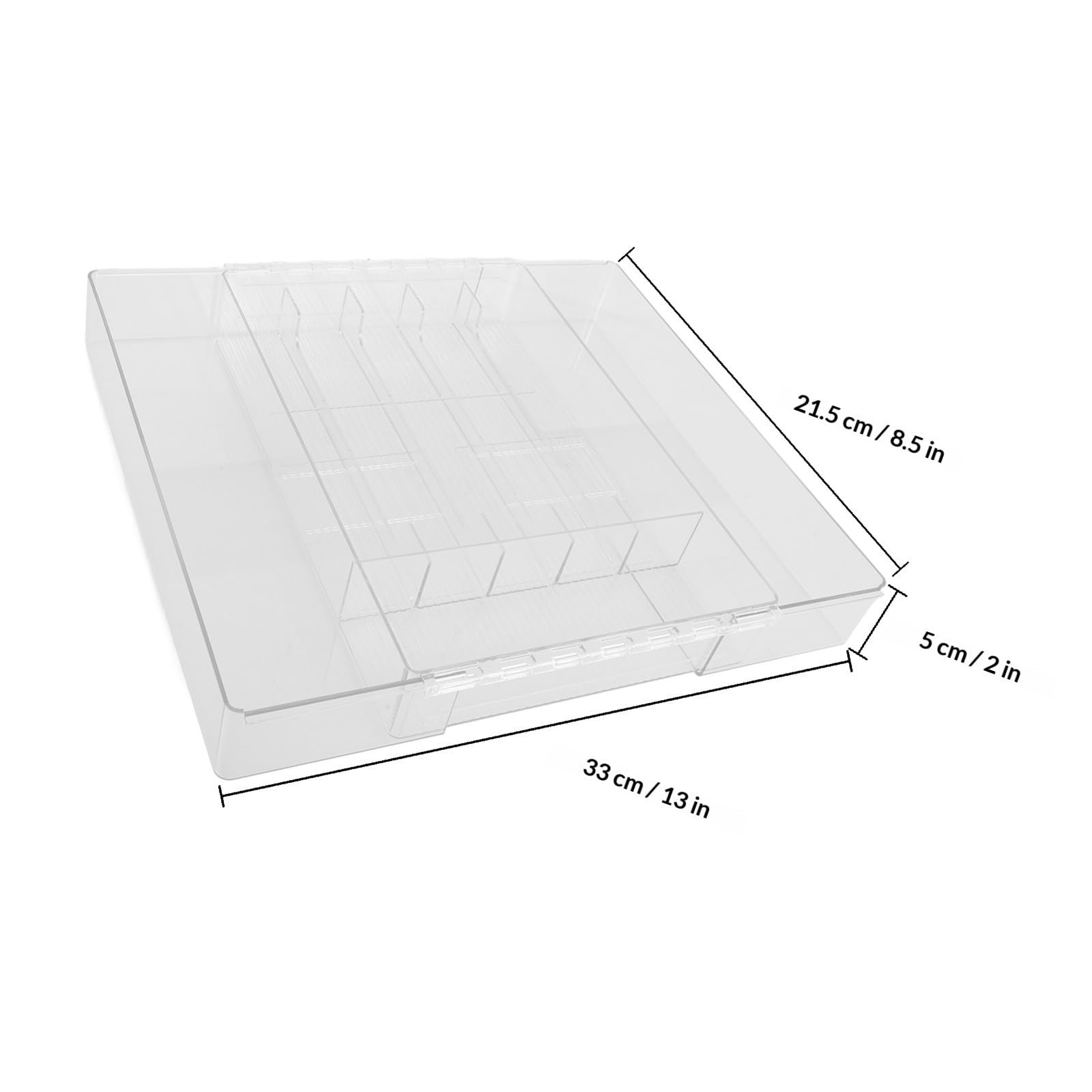Organizador y Compacto Múltiples Compartimentos, Resistente de Cubiertos Ajustable de Acrílico para Cajón para Cocina y Oficina