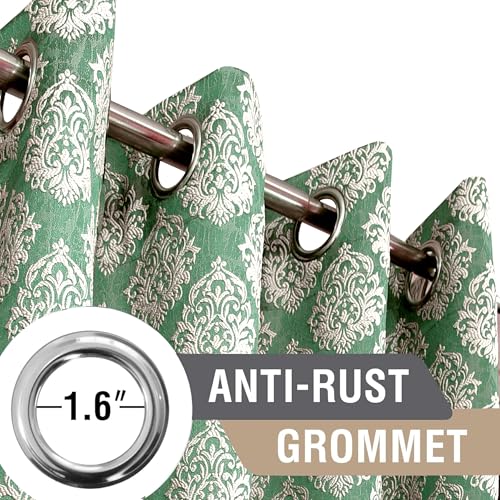 Cortina Polyester Window Curtains 5 Feet 250GSM - Jacquard Printed Light-Filtering (70-80% Room Darkening) Curtains for Bedroom, Office, Living Room & Hallway (Pack of 2, Dark Green) Cortina Polyester Window Curtains 5 Feet 250GSM - Jacquard Printed Light-Filtering (70-80% Room Darkening) Curtains for Bedroom, Office, Living Room & Hallway (Pack of 2, Dark Green)
