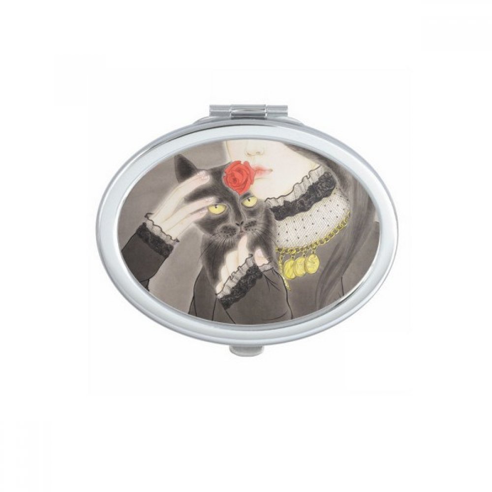 Miroir ovale maquillage aquarelle design artistique durable