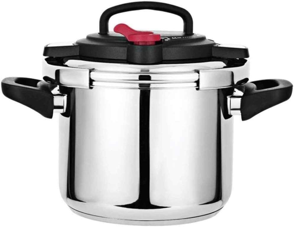 High Pressure Explosion-proof Pressure Cooker Stainless Steel Gas Stove Induction Cooker Universal Silver(4L+6L Set)