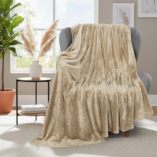 Image of Utopia Bedding Fleece Blanket Throw Size Camel 300GSM Luxury Anti-Static Fuzzy Soft Microfiber Blanket for Couch, Sofa and Bed (50x60 Inch)