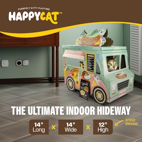 Rascador para gatos HappyCat estilo vintage de cartón miniatura 4